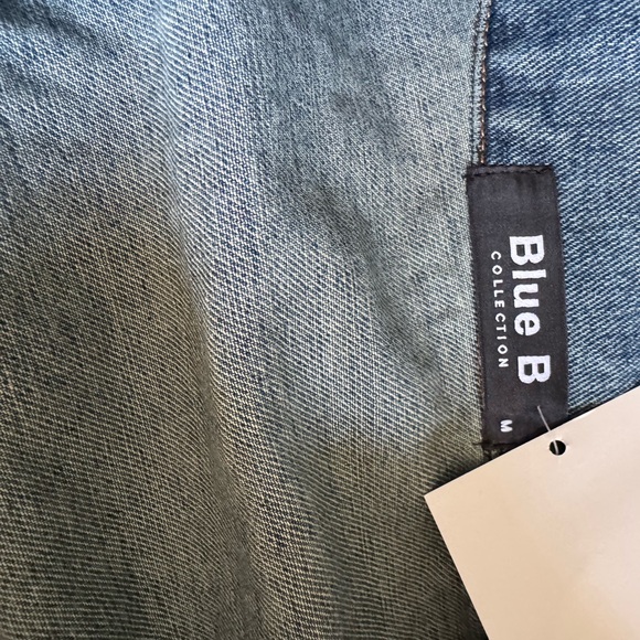 Embroidered Distressed Denim Jacket with Fringe with Swarovski Crystals - Picture 6 of 6